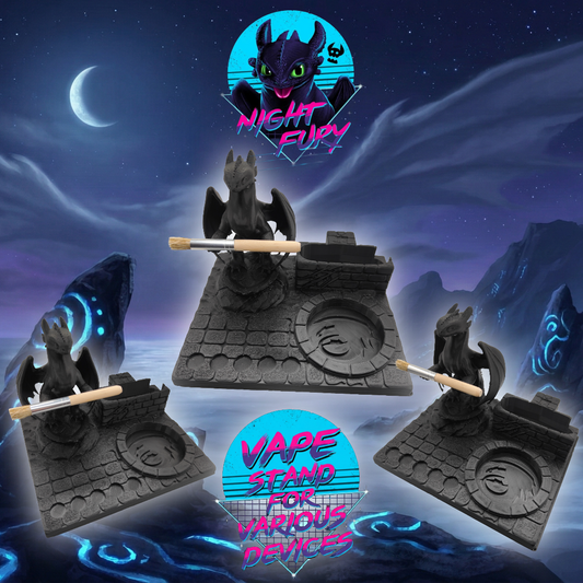 Night Fury Inspired 3d Printed Vape Stand For Various Devices